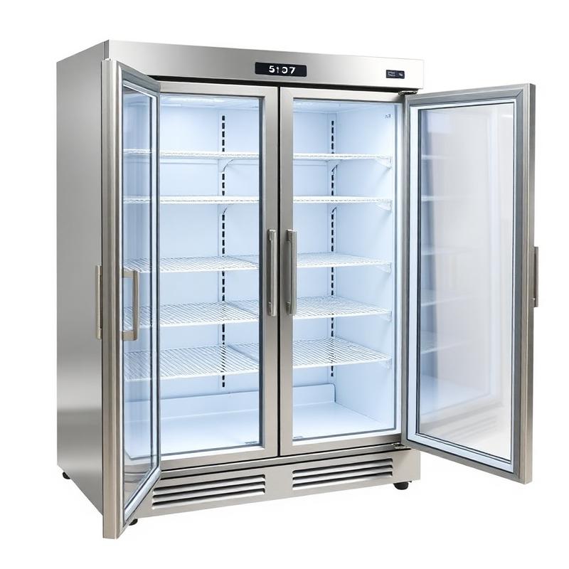 Euro-Grand 1200L Double Glass Door Upright Display Fridge